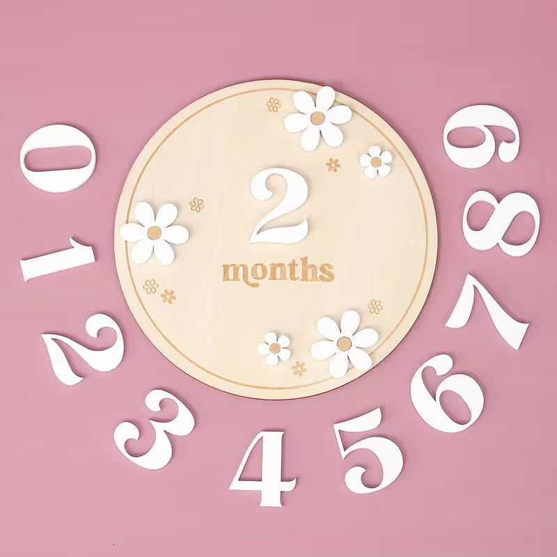 Flower circle milestone cards