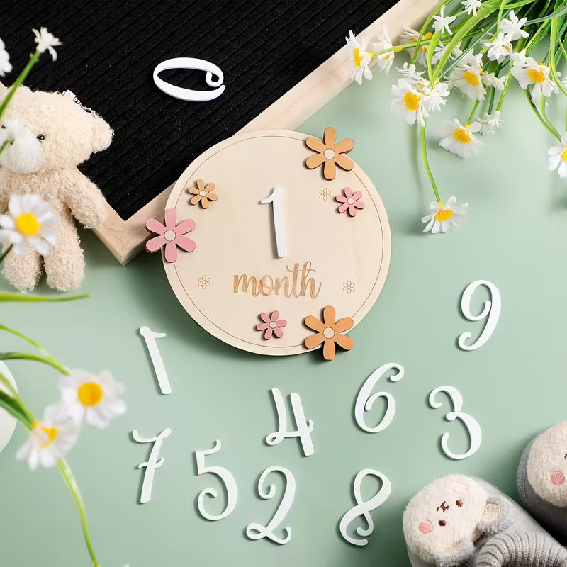 Flower circle milestone cards