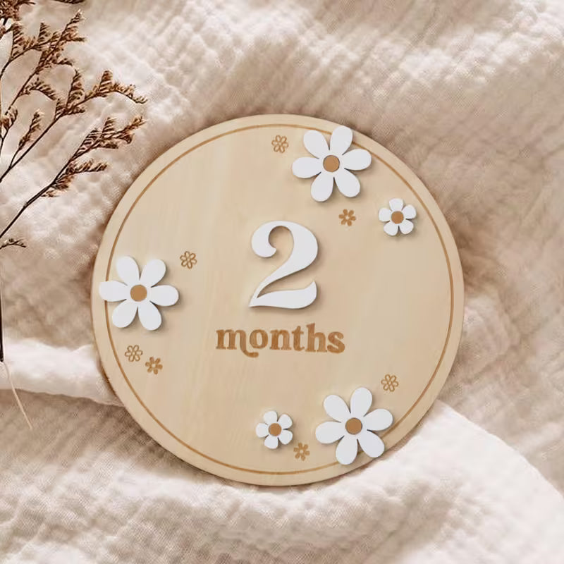 Flower circle milestone cards