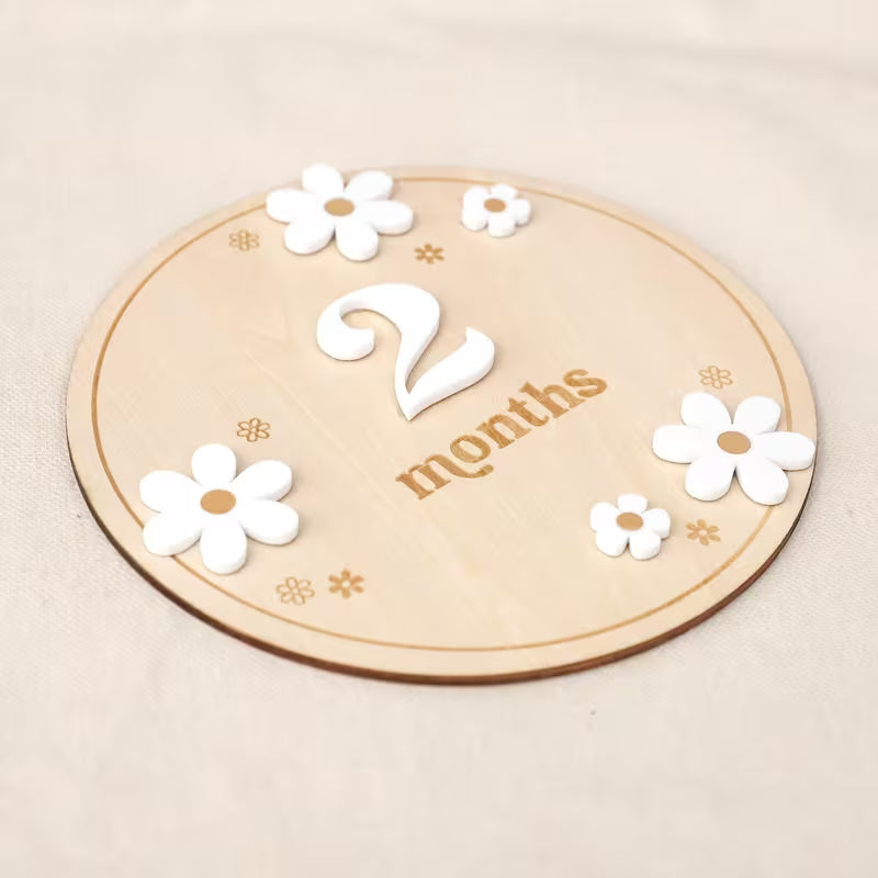Flower circle milestone cards